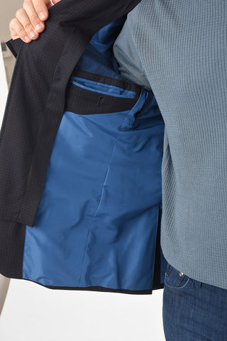ID Blazer IDENTITY con Motivo Gingham e Dettagli Removibili