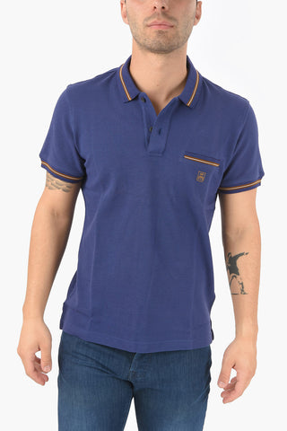 ID Flush Breast-pocket PIQUET Cotton Polo