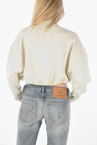 Felpa Crop F-KRAL con Stampa 
