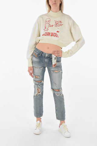 Cropped F-KRAL Sweatshirt with Print