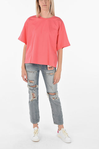 back zip crew-neck T-BOWLY-A1 t-shirt