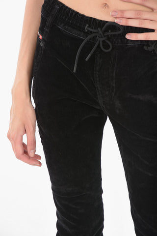Drawstring Waist Velvet D-KRAILEY-SP1-NE Boyfriend Jogg Jeans