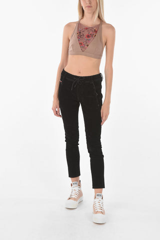 Drawstring Waist Velvet D-KRAILEY-SP1-NE Boyfriend Jogg Jeans
