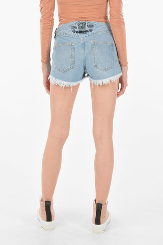 frayed-hem DE-BATY denim shorts