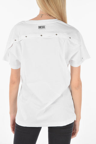 Crew-neck T-KYR-A T-shirt with Slit Back