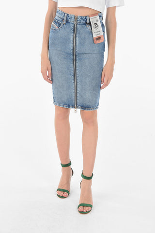 full zip denim DE-PENCIL-ZIP pencil skirt