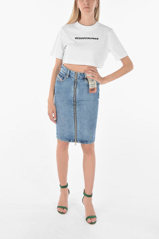 full zip denim DE-PENCIL-ZIP pencil skirt