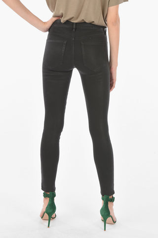 Jeans Skinny Fiit SLANDY in Cotone Spalmato a Vita Regolare 