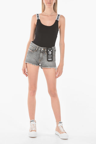 Shorts DE-RIFTY in denim con orlo sfrangiato