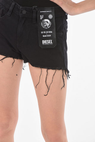 Hot Pants DE-RIFTY in Denim a vita con Orli sfrangiati