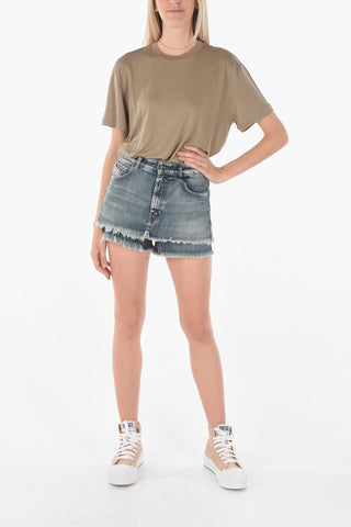 Denim frayed-hem DE-MAAT-SP Skort