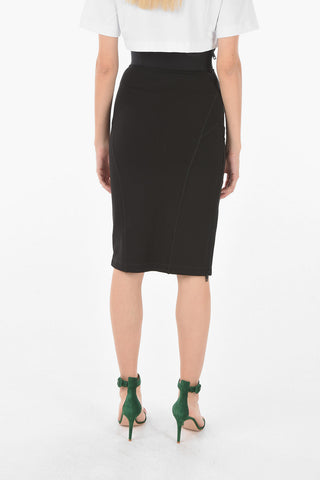  double split-side hem Midi Pencil O-BAND Skirt
