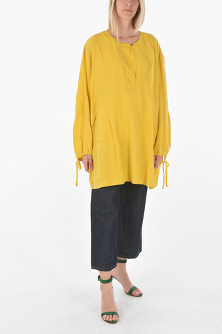 Solid Color 2 Pockets C-CABIRIA shirtdress