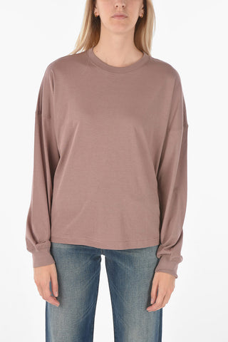 Solid color T-RELONG-C  Crew-neck T-shirt with Long Sleeve