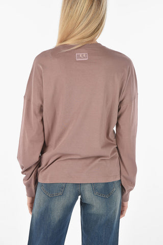 Solid color T-RELONG-C  Crew-neck T-shirt with Long Sleeve