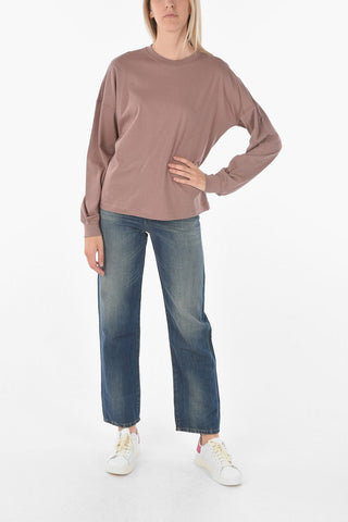 Solid color T-RELONG-C  Crew-neck T-shirt with Long Sleeve