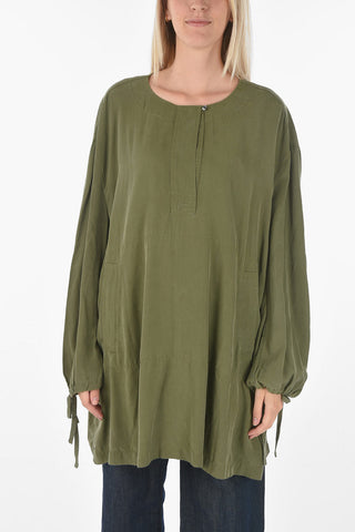  Solid Color 2 Pockets C-CABIRIA shirtdress