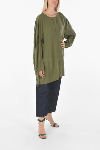  Solid Color 2 Pockets C-CABIRIA shirtdress