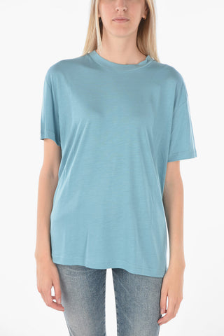 T-shirt Girocollo Oversized a Tinta Unita