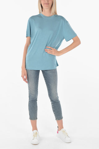 T-shirt Girocollo Oversized a Tinta Unita