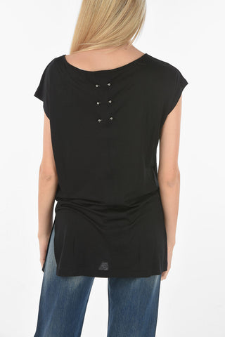 Piearcing on the Back T-IMMERS T-shirt with split Hem