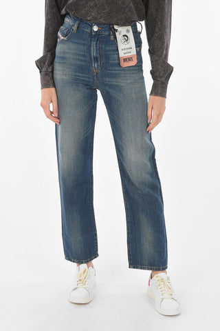 Regular Waist D-REGGY Straight Jeans With Silver Button