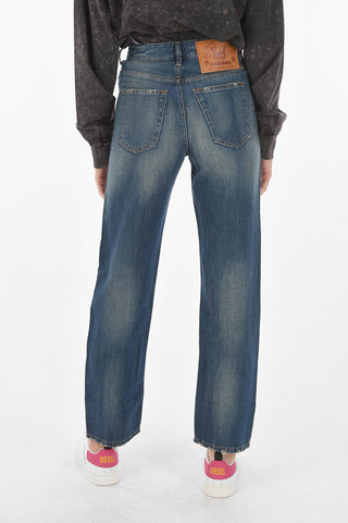 Regular Waist D-REGGY Straight Jeans With Silver Button