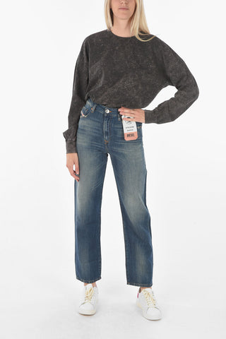 Regular Waist D-REGGY Straight Jeans With Silver Button