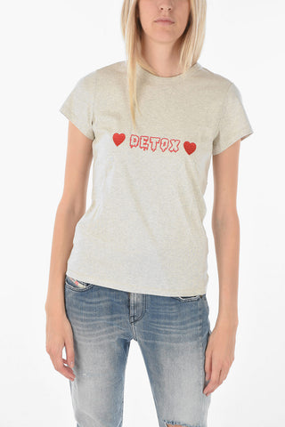 crew-neck T-SLIPCUP T-shirt with print on the front