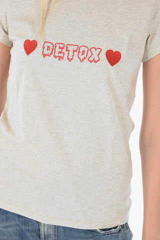 crew-neck T-SLIPCUP T-shirt with print on the front