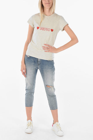 crew-neck T-SLIPCUP T-shirt with print on the front