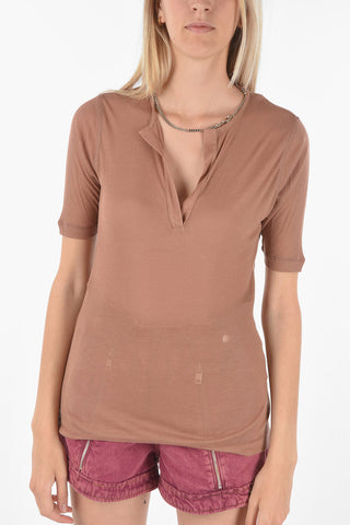 Ribbed Slim Fit T-PAELA T-shirt With Chain