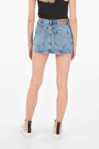 solid color denim DE-EISY mini skirt