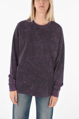 Long Sleeve Tie Dye Effect T-BLONG-B2 Crew-Neck T-shirt