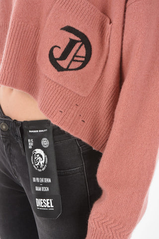crew-neck M-IDAHI cropped sweater with breast pocket