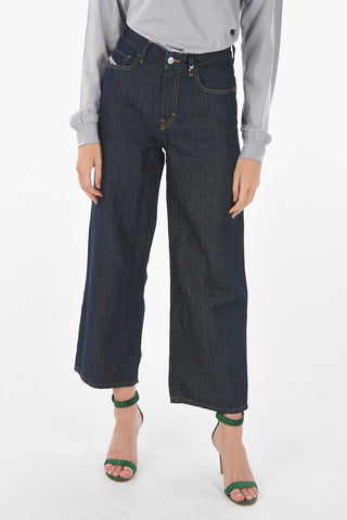 Low Waist Wide 5 Pockets jeans with Visible Stitchings