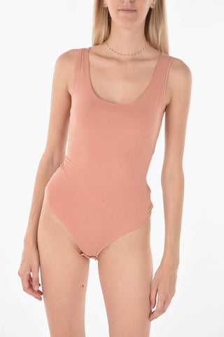 body UFTK a tinta unita in cotone stretch