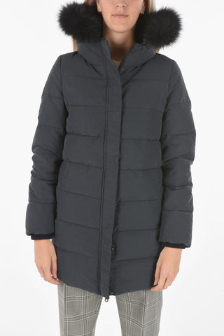 Fox Fur Detail Padded Jacket