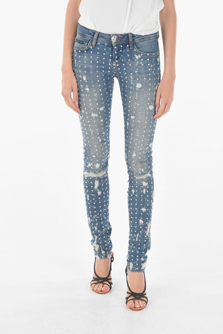 All-Over Rhinestone CRYSTAL Slim Fit Denims