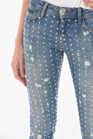 All-Over Rhinestone CRYSTAL Slim Fit Denims