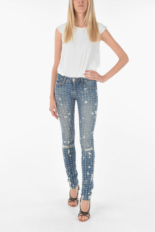 All-Over Rhinestone CRYSTAL Slim Fit Denims