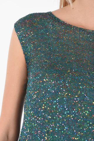 Top Asimmetrico KNOT con Paillettes