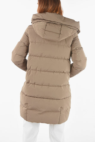 Hidden Closure 2 Pockets PUFFY COCOON Down Jacket with Hood