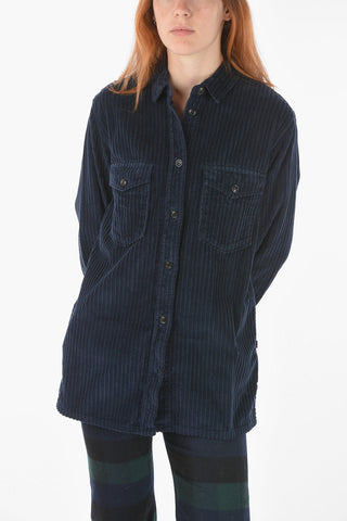 Corduroy WIDE Shirt with Double Pocket Breast