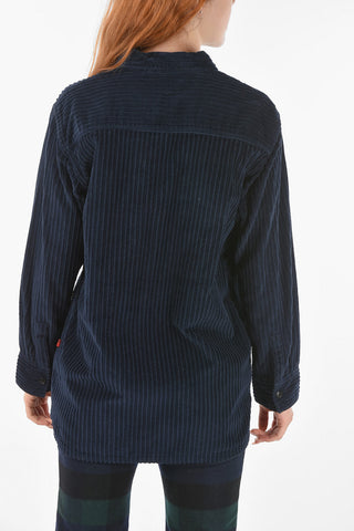 Corduroy WIDE Shirt with Double Pocket Breast