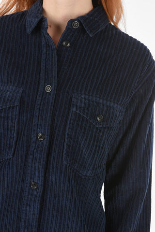 Corduroy WIDE Shirt with Double Pocket Breast