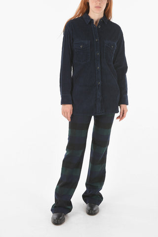 Corduroy WIDE Shirt with Double Pocket Breast