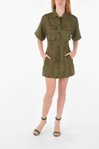 2 Pockets D-AMABEL ShirtDress with contrasting Buttons