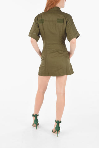 2 Pockets D-AMABEL ShirtDress with contrasting Buttons