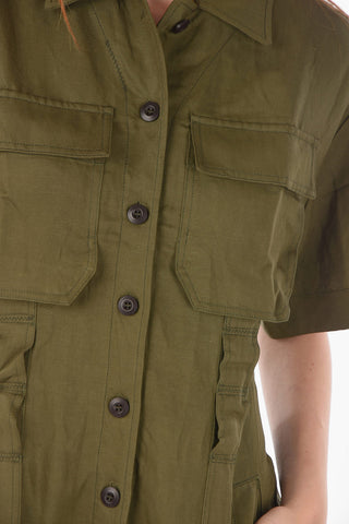 2 Pockets D-AMABEL ShirtDress with contrasting Buttons